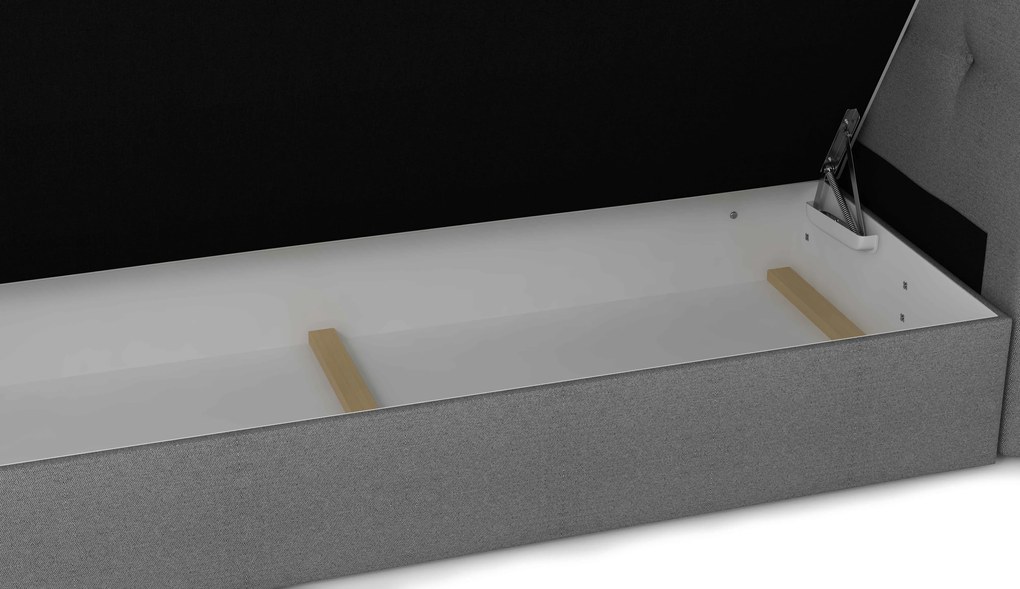 Pat matrimonial180 cm Boxspring Marion Comfort (Gri închis + gri deschis) (cu somieră și saltea). 1056248