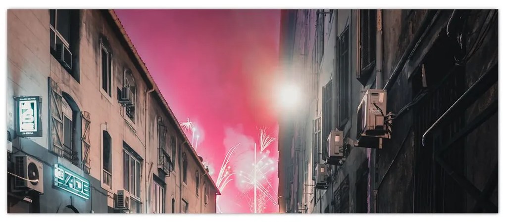 Tablou - Artificii din Marseille (120x50 cm)