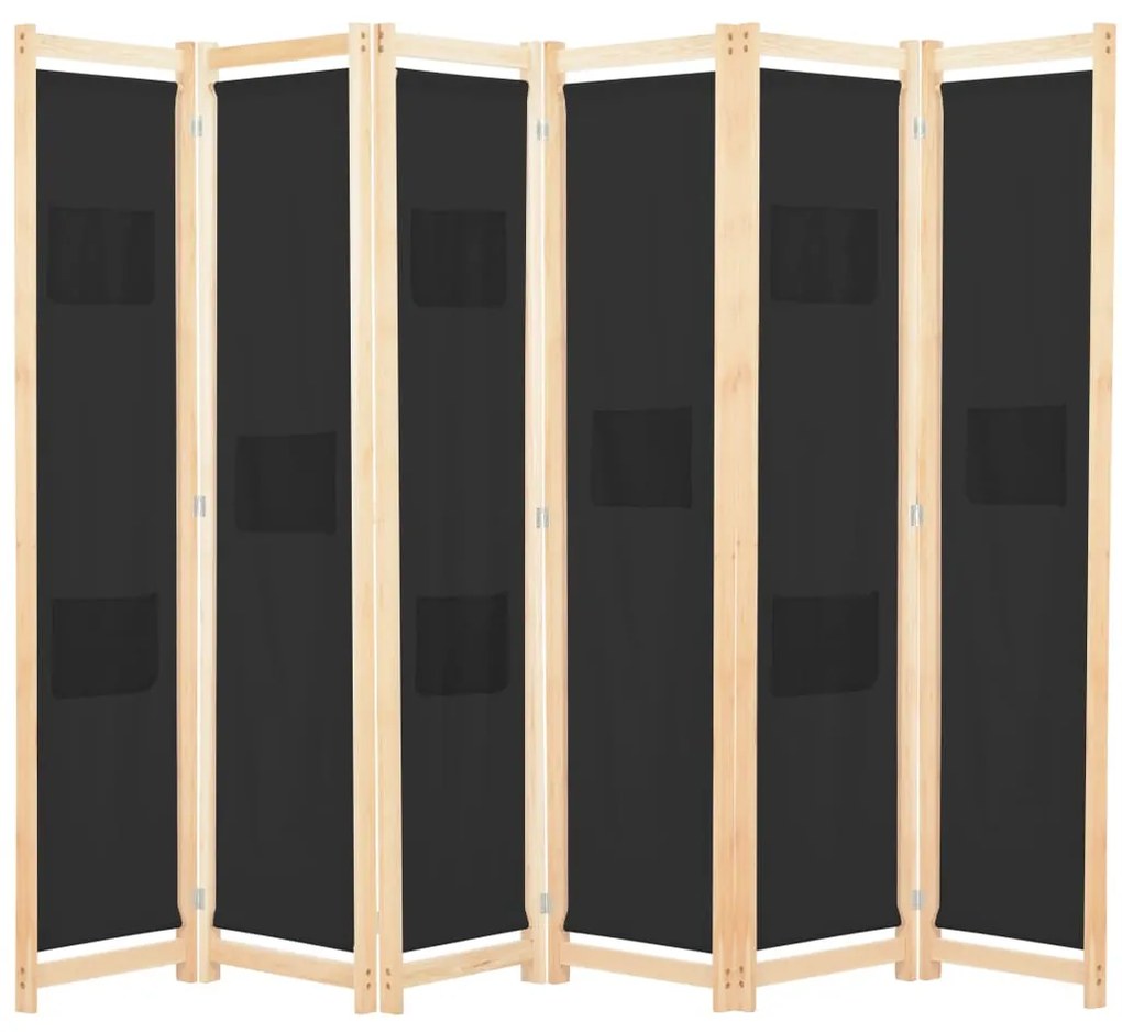 Paravan de cameră cu 6 panouri, 240x170 x4 cm, material textil