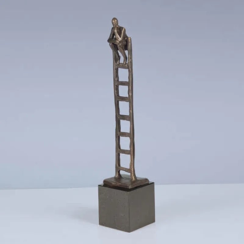 Statueta bronz masiv "Ganditorul"
