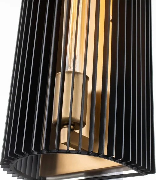 Quintiesse QN-LINARA1-BK - Aplică de perete LINARA 1xE27/60W/230V negru/auriu