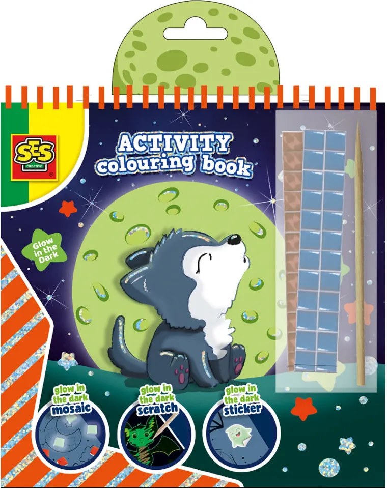 Carte de colorat 3 in 1 pentru copii, cu animale, luminiscenta