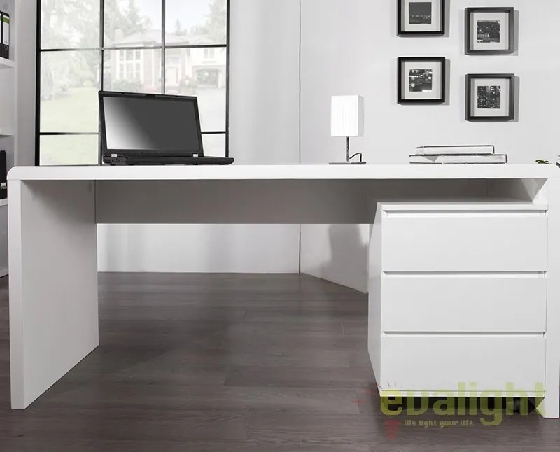 Birou modern alb, simplu si elegant, Fast Trade 160cm