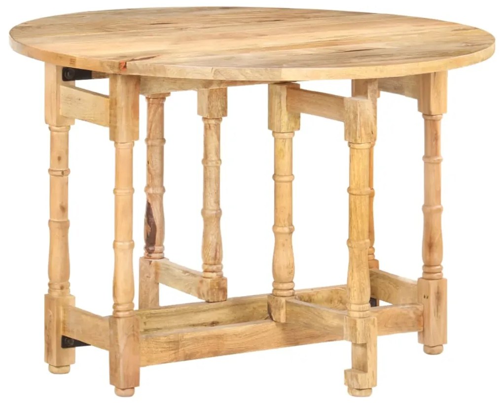 vidaXL Masă de bucătărie, 110x76 cm, lemn masiv de mango, rotundă