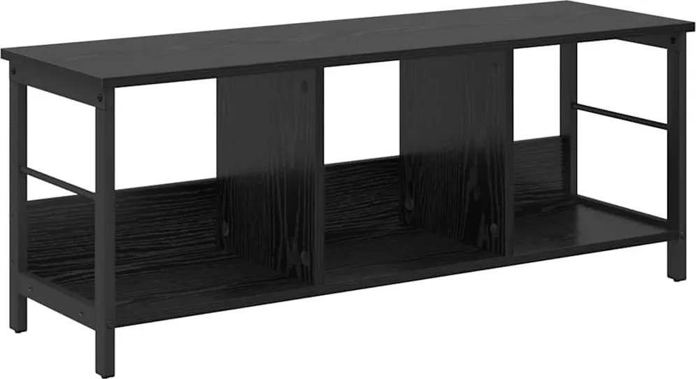 vidaXL Raft pentru cărți Stejar Negru 102 x 32 x 40,5 cm Lemn compozit