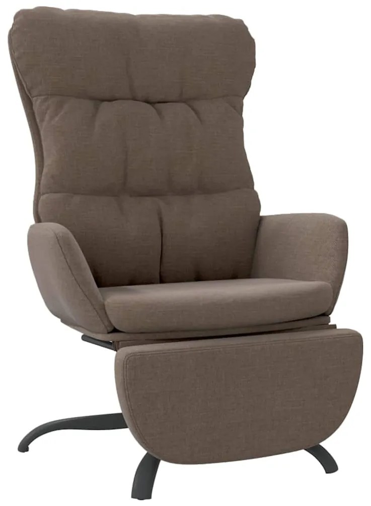 3097603 vidaXL Scaun de relaxare cu taburet, gri taupe, material textil