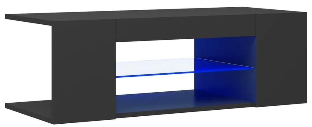 Comoda TV cu lumini LED, gri, 90x39x30 cm 1, Gri