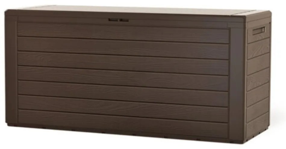 Cutie de depozitare WOODEBOX, 280L, 120x46x57cm, maro închis Prosperplast