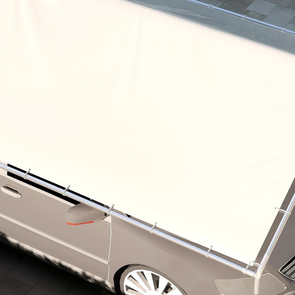 Outsunny Acoperiș pentru Carport 10 x 20 ft, Prelată de Schimb Rezistentă la UV cu Corzi Elastice, Albă | Aosom Romania