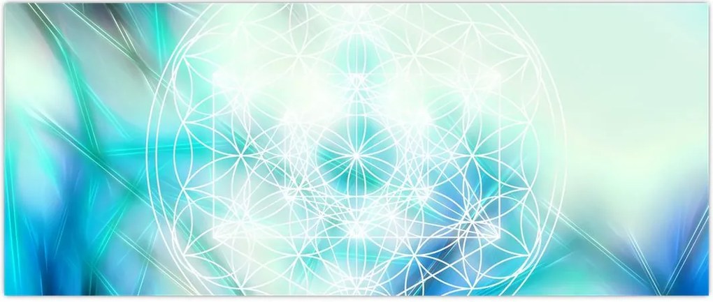 Tablou - Merkaba pe un fundal turcoaz (120x50 cm)