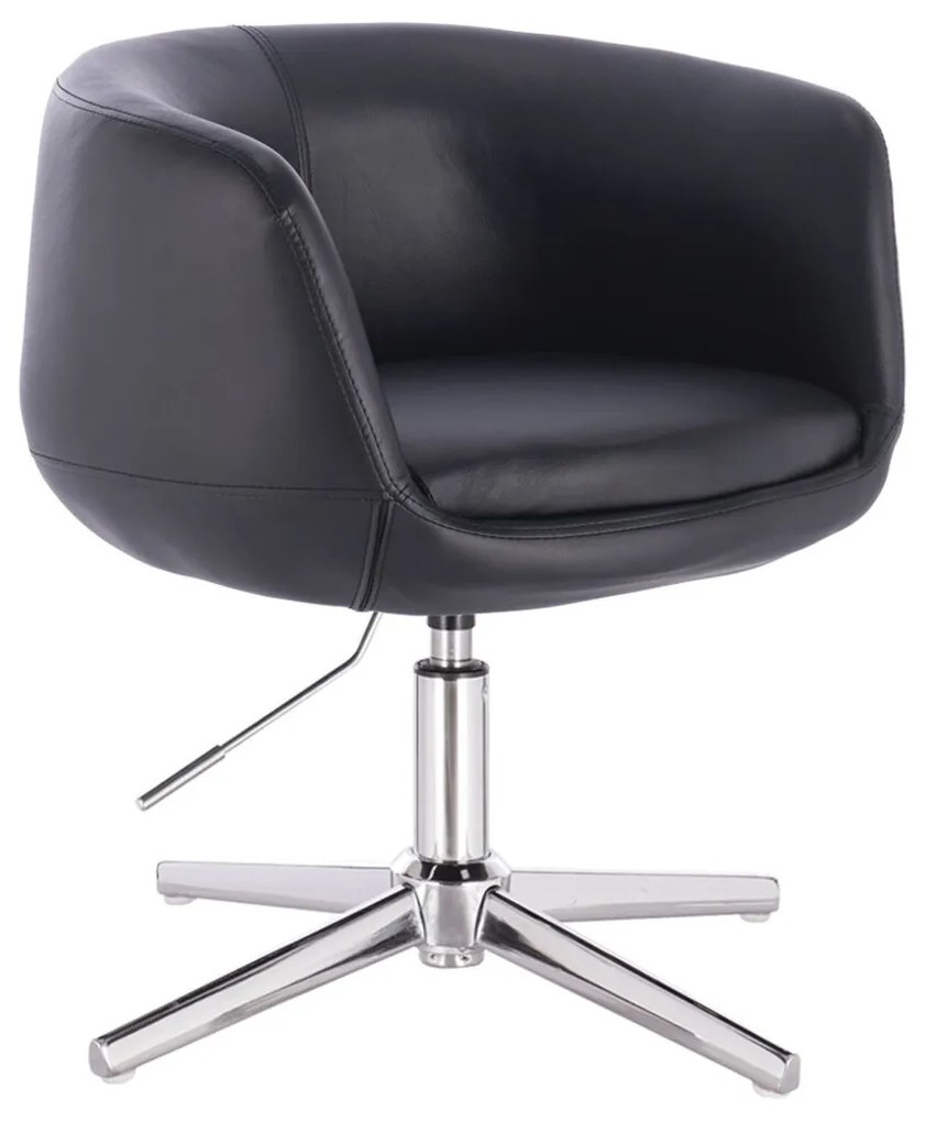 HC333CROSS Scaun Neagră cu Bază Cromata