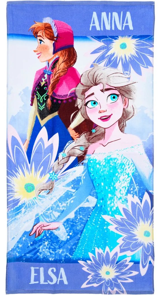 Disney Regatul de gheață Anna and Elsa prosop de baie, prosop de plajă 70x140cm
