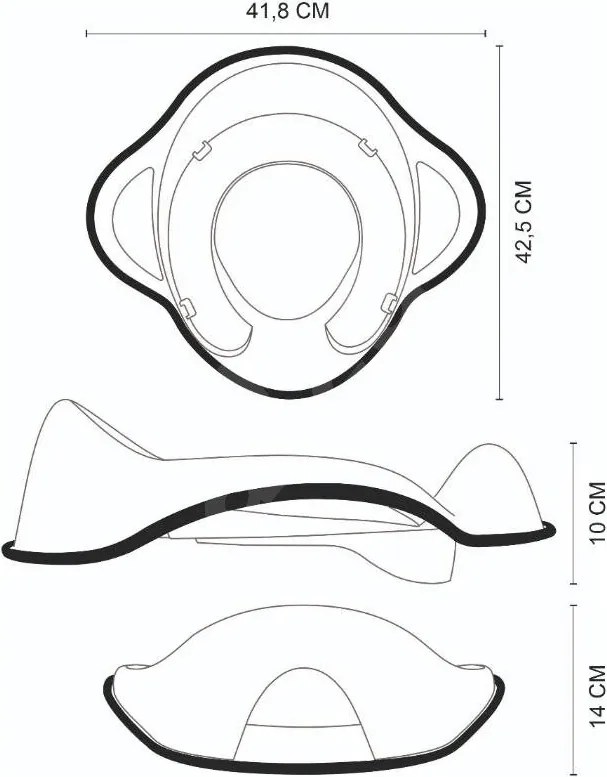 ,œ Set complet Reductor Toaleta cu Colac Moale + Inaltator Baie Antiderapant, Zebra Gri , Maltex Baby