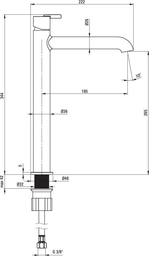 Silia Baterie pentru chiuvetă, înalt Finisaj: Crom BQS_020K