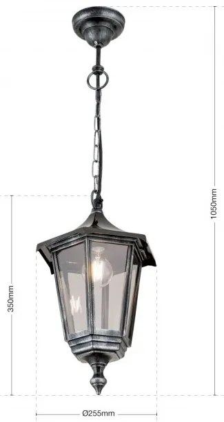 Pendul exterior stil clasic IP43 Hermine AL 11K/82542/A schwarz-silber OR