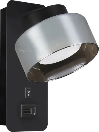 Brilagi-LED Lampă LED RGB cu dimmer și USB AURA LUX 1xGX53/14W/230V Wi-Fi Tuya negru/fumuriu