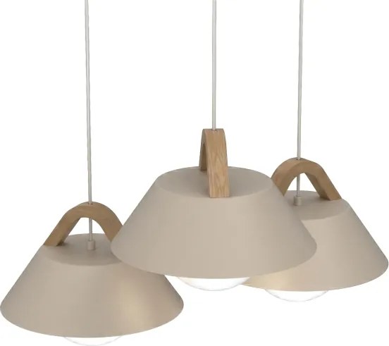 Lustră FUNDA suspendată pe cablu 3xE27/15W/230V bej