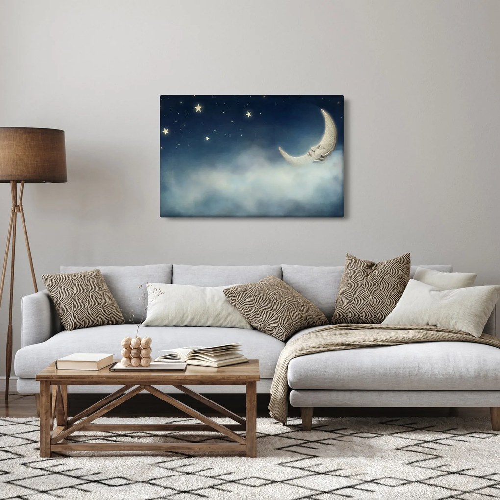 Tablou - Luna cu stele (90x60 cm)