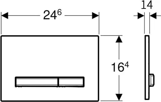 Geberit 115.788.SD.2 - Plăcuță de acționare Sigma50 24,6 x 16,4 cm antracit / crom mat