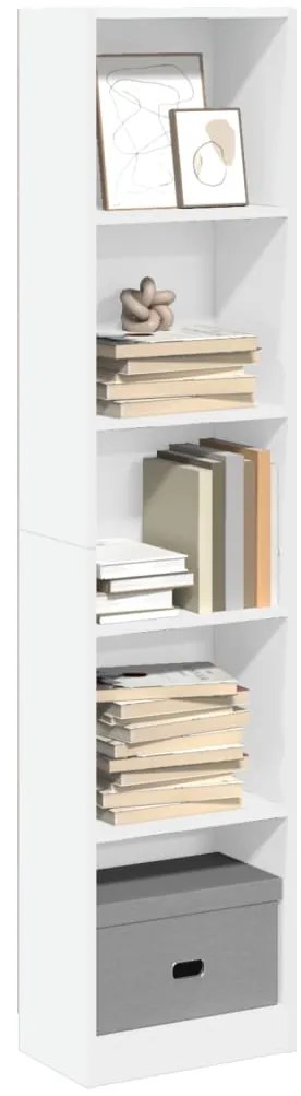 vidaXL Bibliotecă, alb, 40x24x176 cm, lemn prelucrat