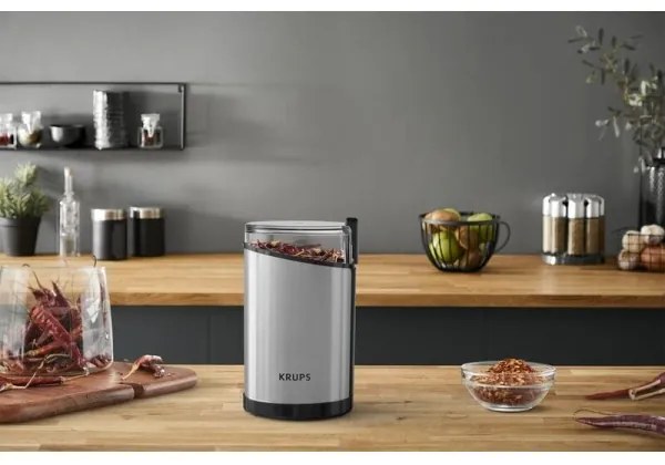 Râșniță electrică pentru boabe de cafea 85g FAST-TOUCH 200W/230V crom Krups