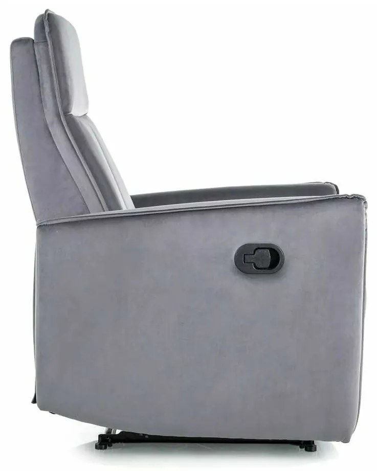 Scaun reclinabil Maxime Velvet, gri