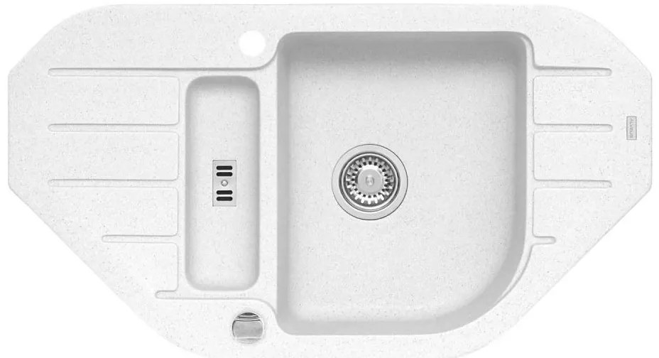 Chiuvetă de bucătărie ALVEUS 1100889 NIAGARA 90x50 cm alb