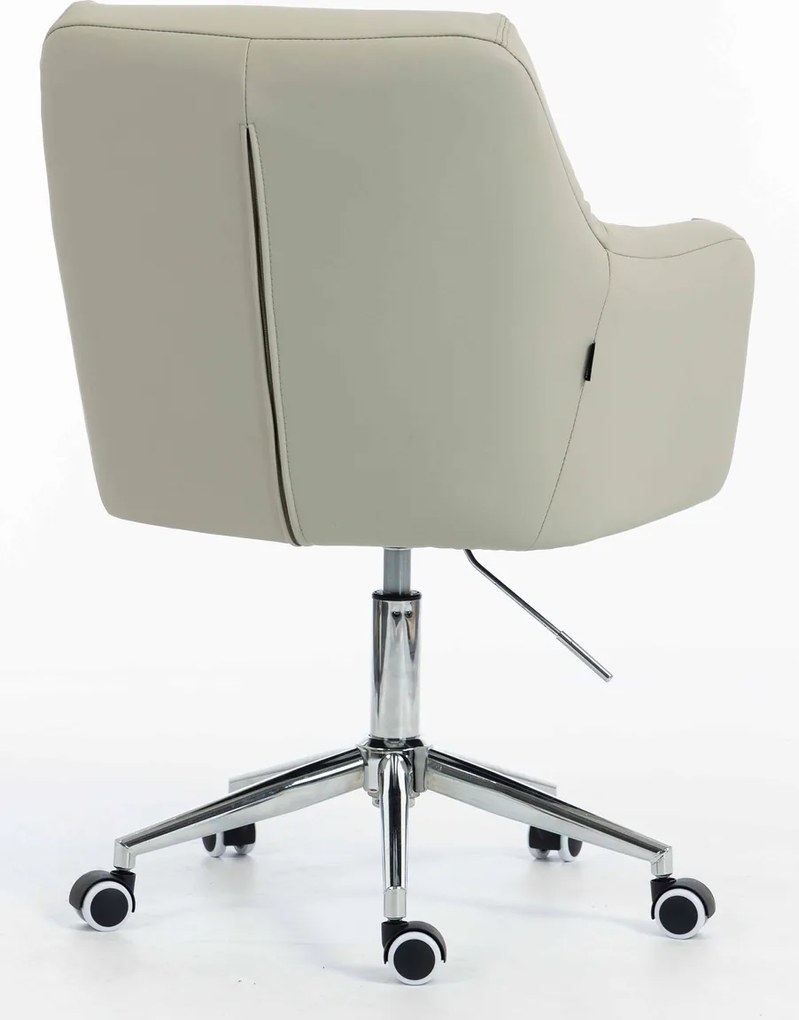 HR840K Scaun Culoarea Inului Piele Ecologica Premium Soft cu Bază Cromata