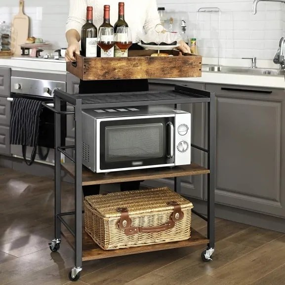 Carucior Băuturi Vintage, Maro Rustic, 86 x 72 x 40 Cm
