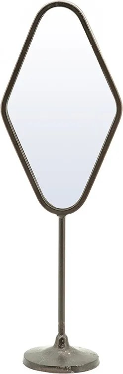 Oglinda cu picior cu rama din fier Vanity two, 14 x 9 x 43 cm