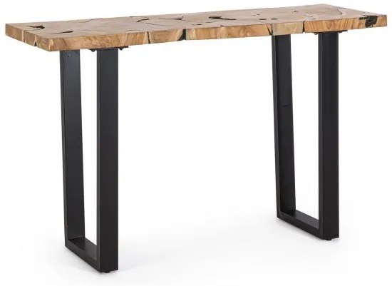 Consola finisaj natural din lemn de Teak, 120x40x75 cm, Elwood Bizzotto