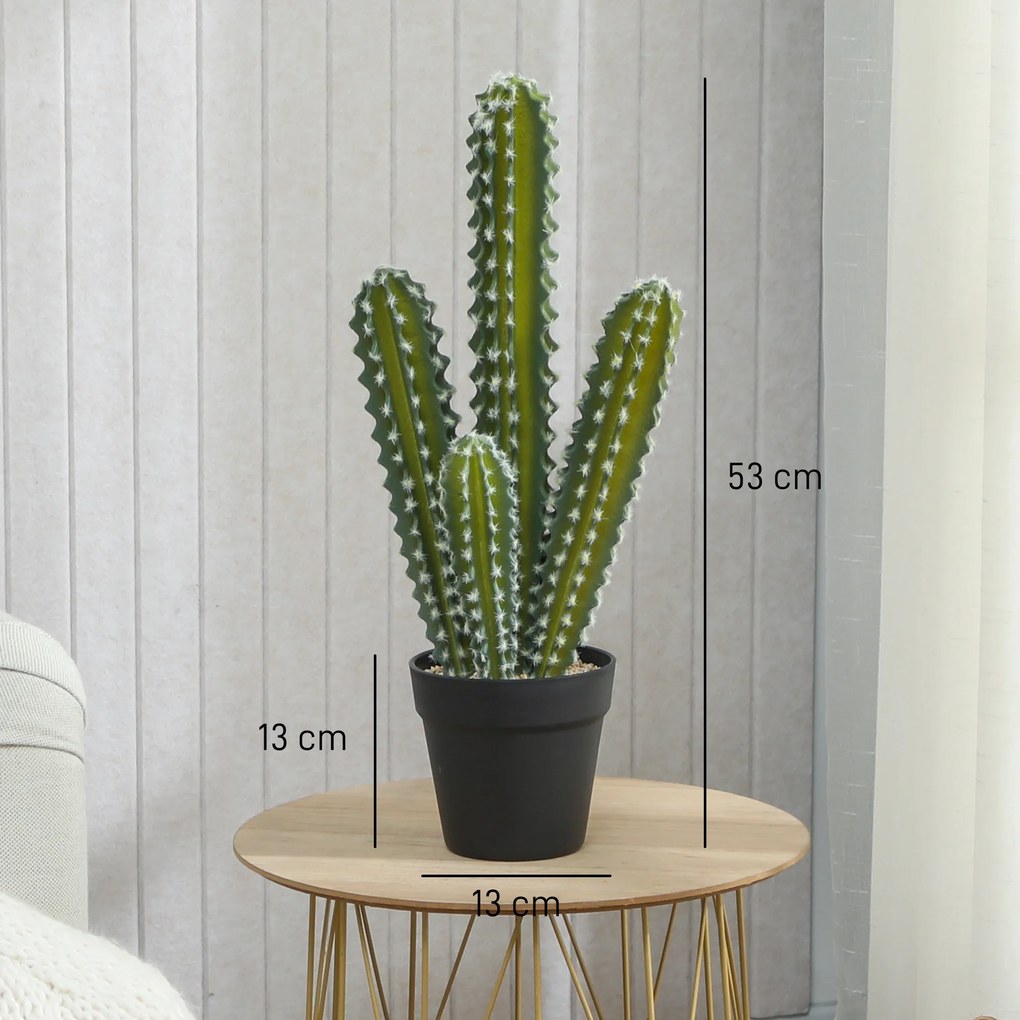 HOMCOM Plantă artificială Cactus 53 cm în ghiveci pentru casă, birou | Aosom Romania