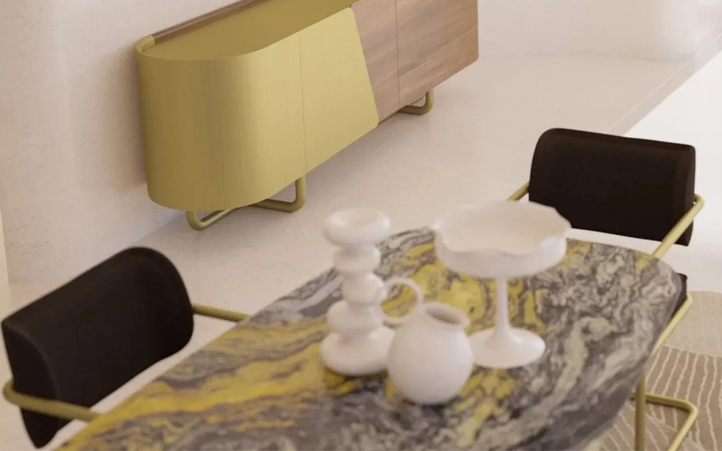 Masă lemn masiv de dining Giallo Personalizabilă - 300 cm