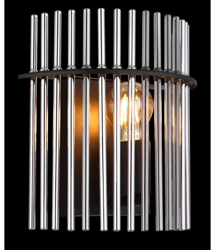 Aplica de perete, Metal Negru, Sticla Fumurie, GORLEY 15698W GL