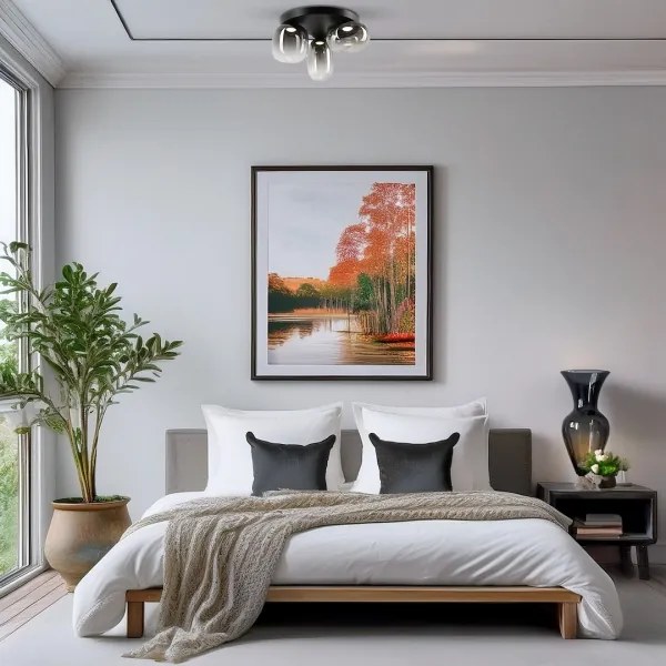 Plafonieră LED VASO LED/12W/230V d. 42 cm negru/fumuriu