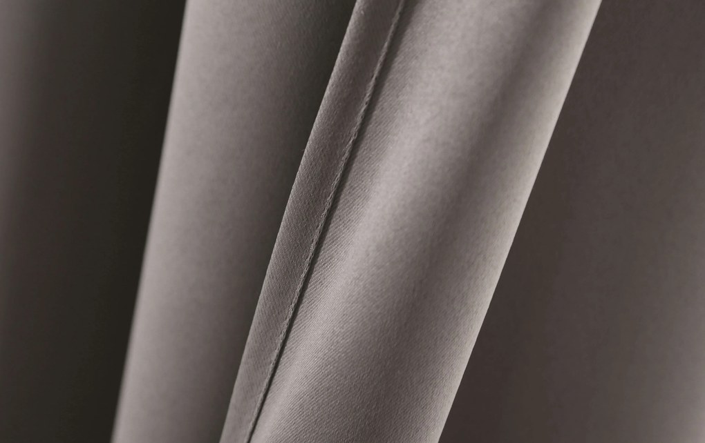 Draperie gri-maro OXFORD 140x250 cm Agatat: Inele metalice
