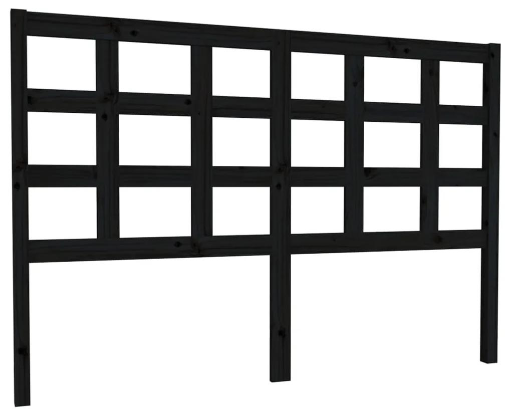 817894 vidaXL Tăblie de pat, negru, 145,5x4x100 cm, lemn masiv de pin