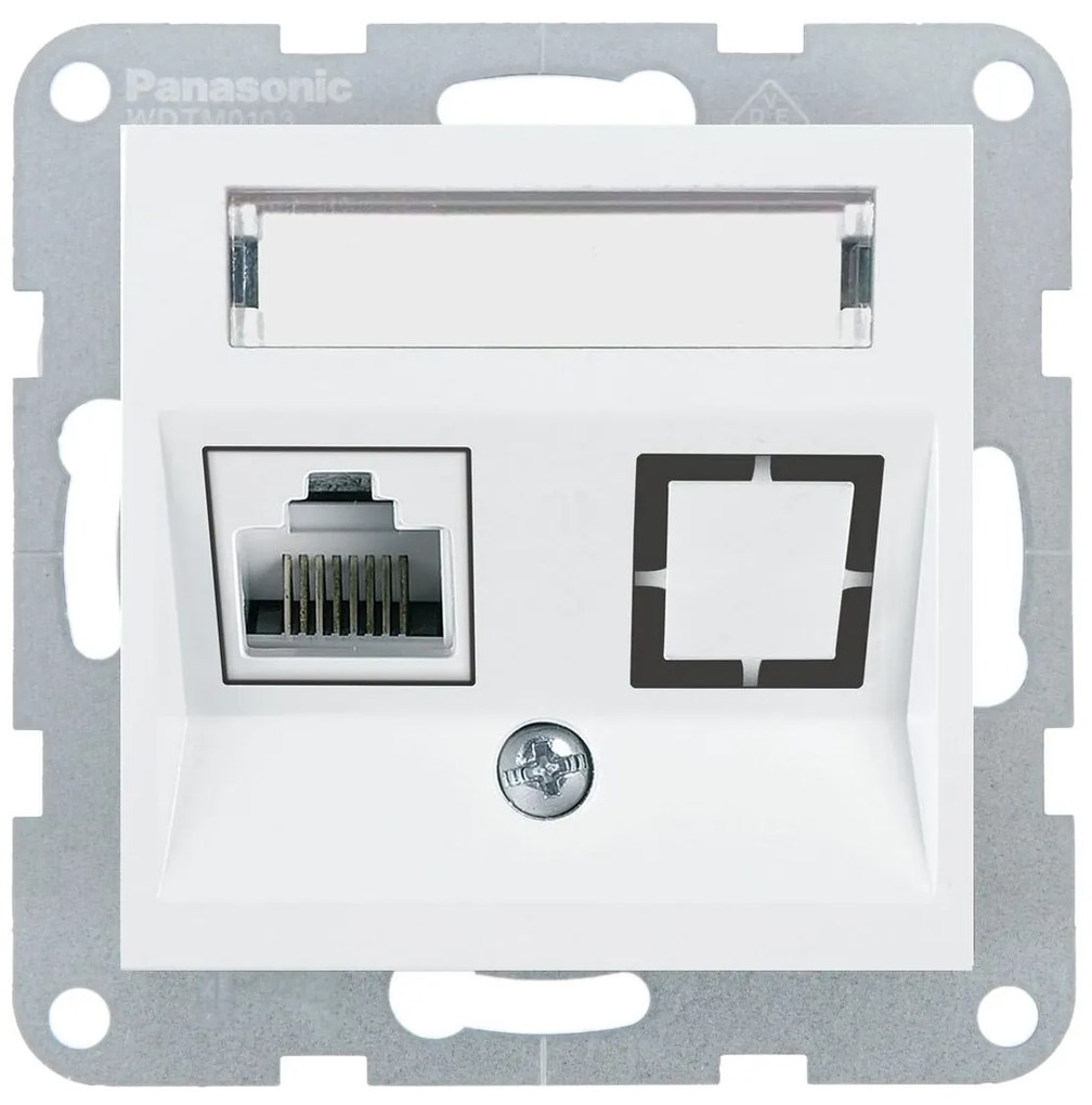 Priza internet cat 6, IP20, Alb, Panasonic Karre Plus 55