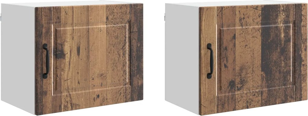 vidaXL Dulap de bucătărie cu raft 2 pcs Lemn vechi 50 x 31 x 40 cm