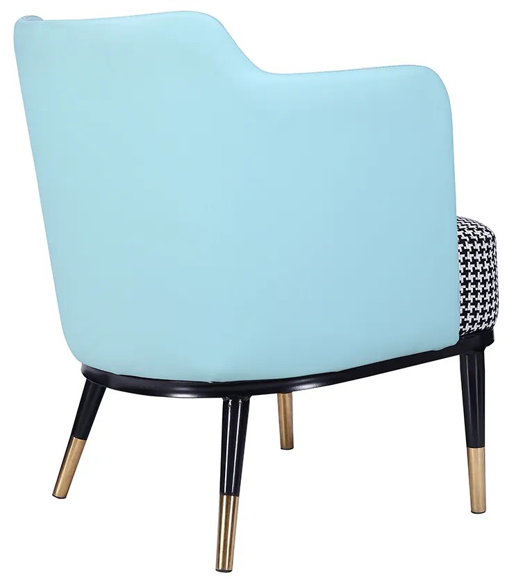 Fotoliu design, model alb-negru/ piele ecologică neo mint, EMREN