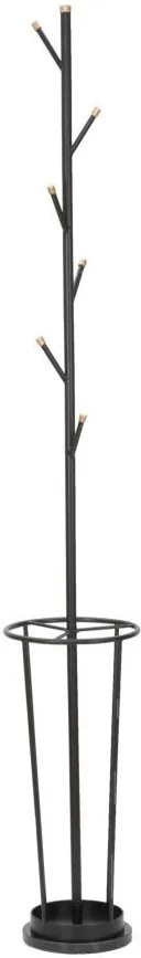 Stativ cuier cu suport umbrele negru din metal, ∅ 26 cm, Glam Black Mauro Ferretti