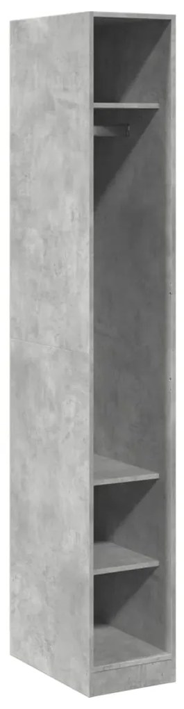 3307687 vidaXL Șifonier, gri beton, 30x50x200 cm, lemn prelucrat