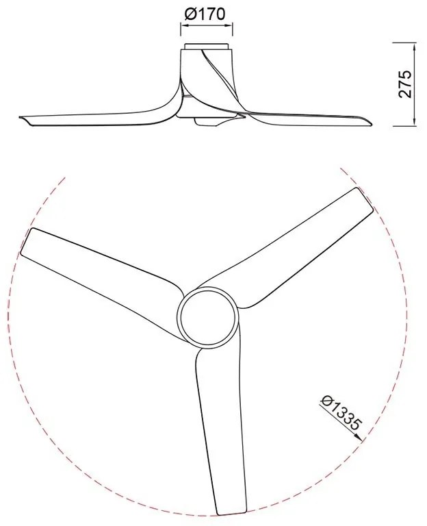 Lustra LED, Ventilator cu telecomanda, USHUAIA aspect lemn MA-8719