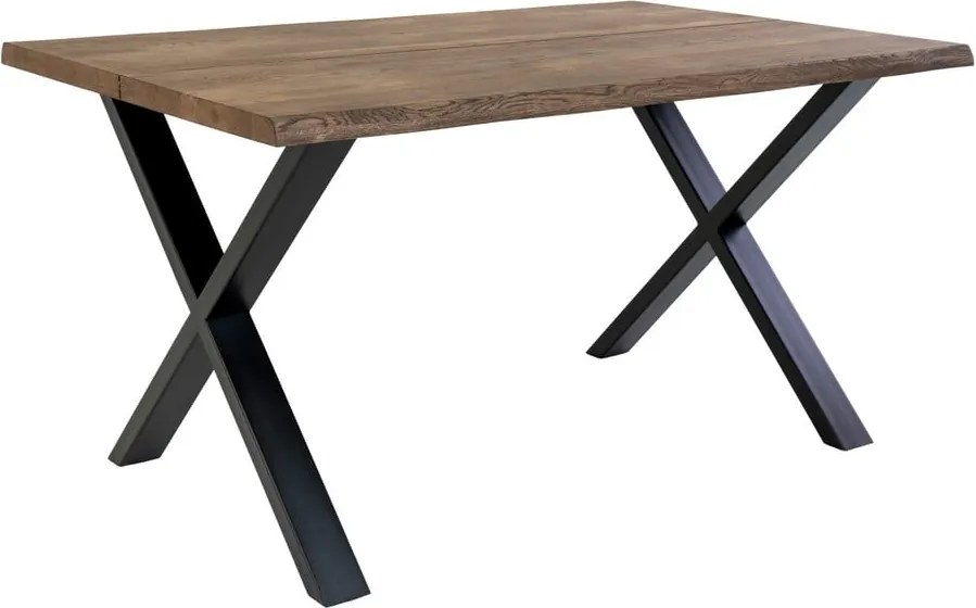 Masă dining cu blat din lemn masiv de stejar House Nordic Toulon Smoked, 140 x 95 cm