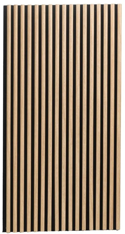 Panou riflaj acustic decorativ, MDF si pasla, AC15, 240x60x2.1cm, Stejar deschis