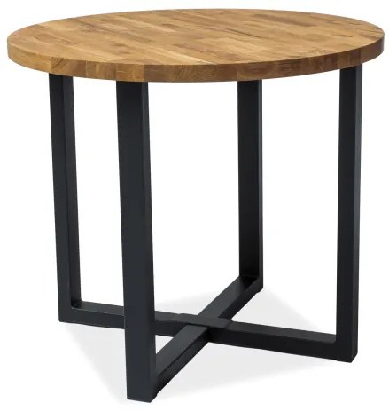 Masă de sufragerie Renae (stejar + negru) (pentru 4 persoane). 1050774