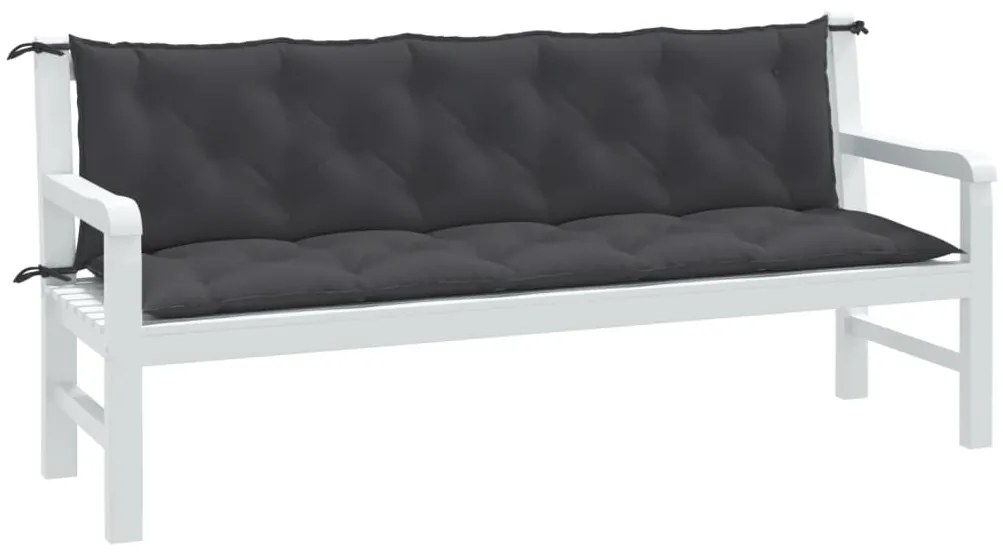 vidaXL Pernă bancă de grădină 2 buc melanj antracit 180x50x7 cm textil