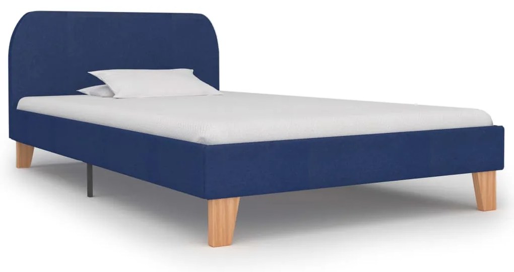 vidaXL Cadru de pat, albastru, 90 x 200 cm, material textil