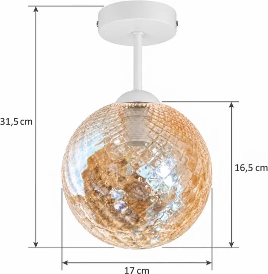 BRILAGI - LED Přisazený lustr R GLASS 1xE27/60W/230V Ø 17 cm alb/bej fumuriu