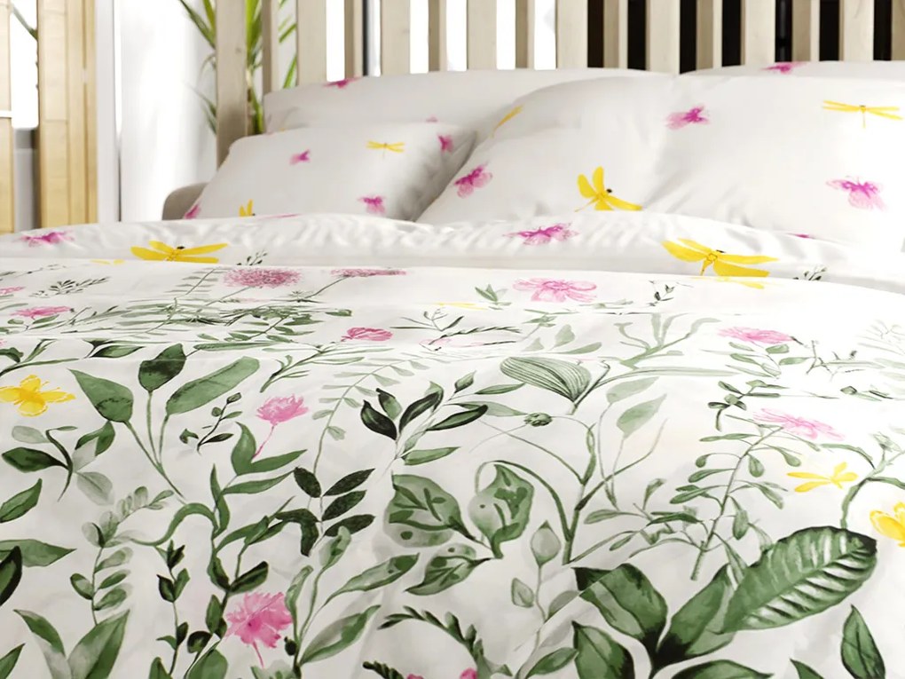Lenjerie de pat din bumbac SUMMER MEADOW alba Dimensiune lenjerie de pat: 70 x 90 cm | 140 x 200 cm